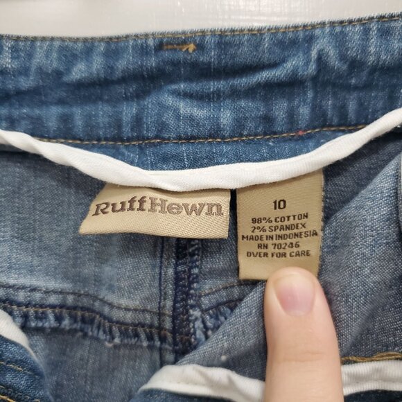 Ruff Hewn Women's Medium Wash Distressed Denim Maxi Long Pencil Jean Skirt Sz 10 - Picture 5 of 8